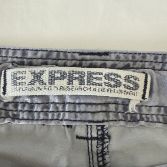 Women’s Express Satin CargoPant Size 12 Convertible Capri Adjustable Drawstring - Picture 11 of 14